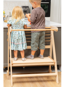 Double kitchen helper tower Twin kitchen helper stool