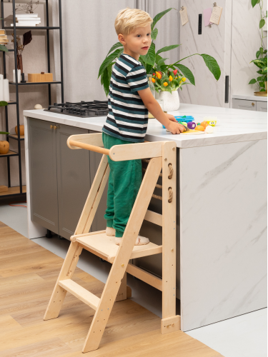 Extra Strong Montessori Learning tower, Learning Step Stool, Kitchen Helper Sturdy and Foldable